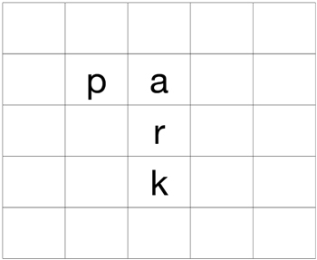 Words can go around corners in the Waffle Words Spelling Game!
